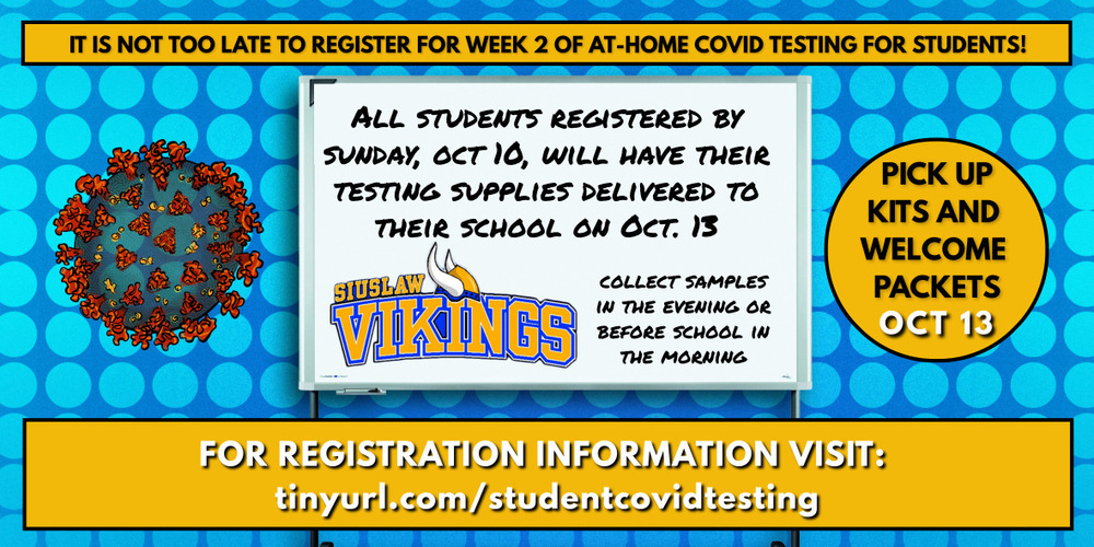 Register by Oct. 10 for At-Home Covid Testing for Students