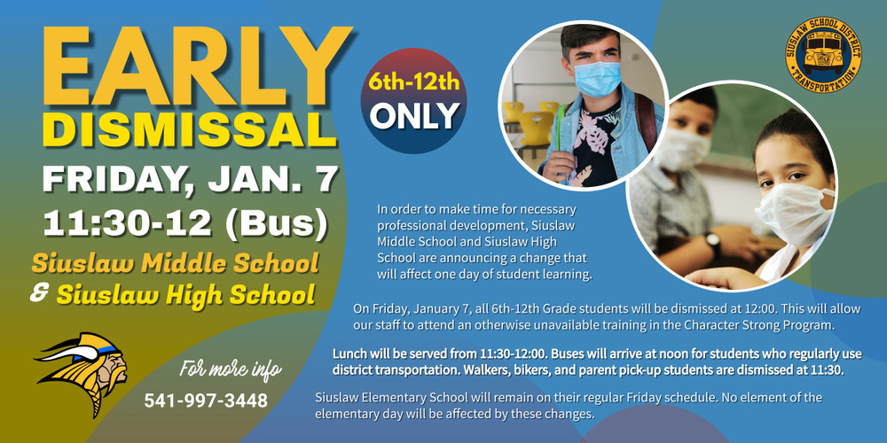 Early Dismissal Friday, Jan. 7 for SMS and SHS Students