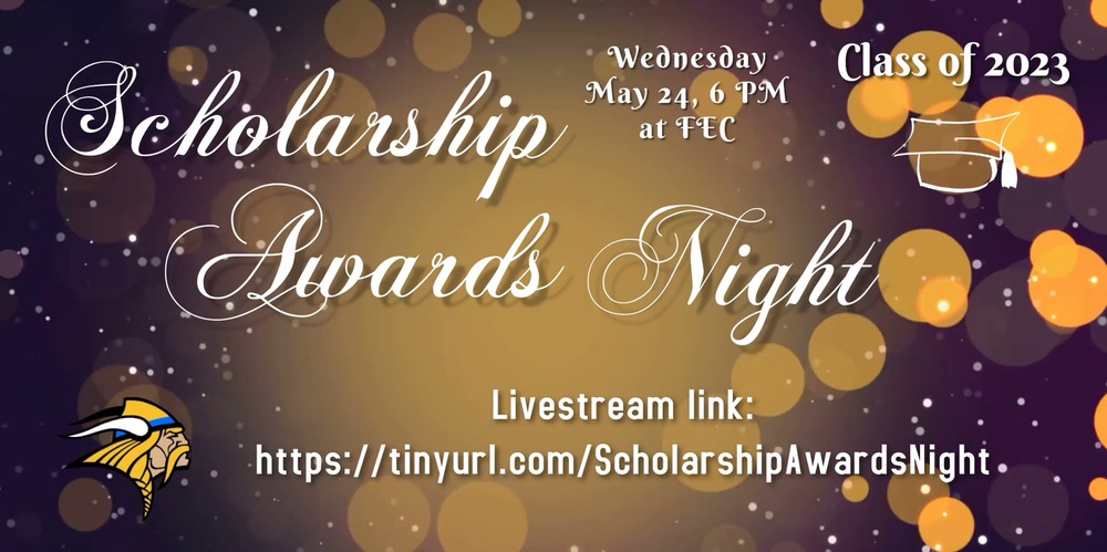Our Scholarship Awards Night is this evening at 6 p.m. at the Florence Events Center. Students receiving scholarships as well as their parents/guardians have received information via letter, email, and telephone about tonight's festivities. Additionally, information went out today sharing a livestream link for tonight's event. The link is https://youtube.com/live/6x8aKCNn9mk?feature=share​ or you can type tinyurl.com/ScholarshipAwardsNight​ into a browser to be redirected to the livestream on YouTube.