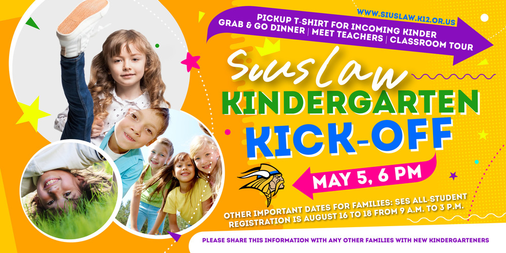 SES Kindergarten Kick-Off May 5, 6 PM