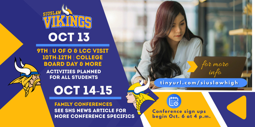 Oct. 13 Special HS Events & Oct. 14-15 Conferences