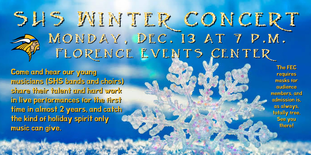 SHS Winter Concert at FEC Monday, Dec. 13 at 7 p.m.