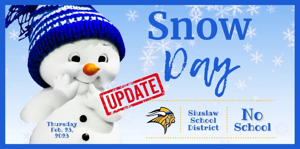 ​UPDATE:  There is no school today for Siuslaw School District schools. 