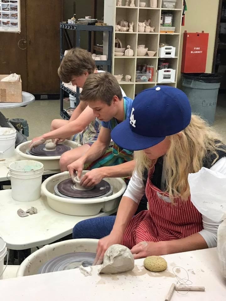 Pottery Class Students